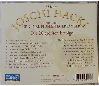 Joschi Hackl und seine Original Fidelen Egerlnder 35 Jahre Die 20 grten Erfolge