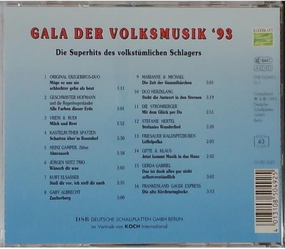 Gala der Volksmusik 93 - Die Superhits des volkstmlichen Schlagers