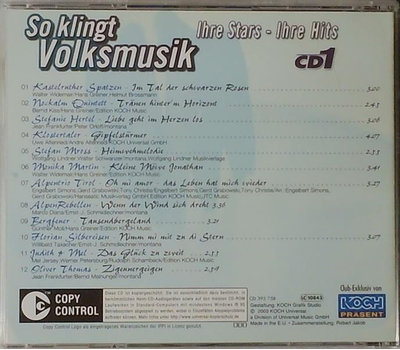 So klingt Volksmusik - Ihre Stars Ihre Hits CD1