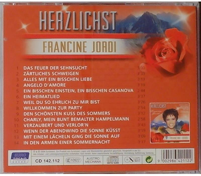 Herzlichst Francine Jordi - Das Feuer der Sehnsucht