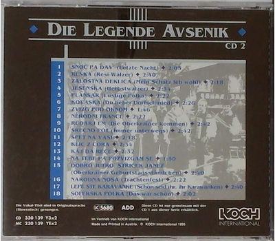 Slavko Avsenik und seine Original Oberkrainer - Die Legende Avsenik Vol. 2 CD2