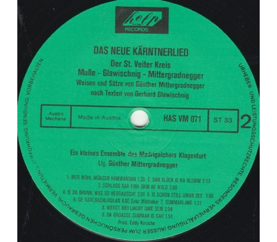 Das neue Krntnerlied Platte 1 - Der St. Veiter Kreis LP