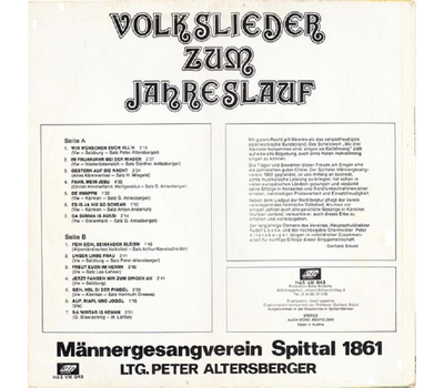 Mnnergesangsverein Spittal 1861 - Volkslieder zum Jahreslauf LP