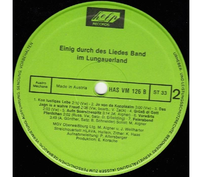 MGV Oberweissburg - Einig durch des Liedes Band im Lungauerland LP