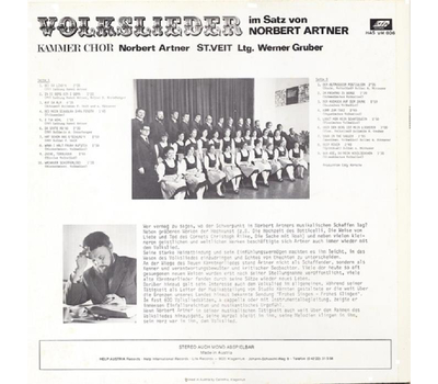 Kammer Chor Norbert Artner St. Veit - Volkslieder LP