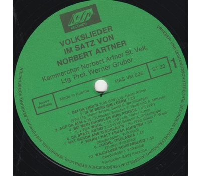 Kammer Chor Norbert Artner St. Veit - Volkslieder LP