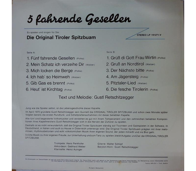 Orig. Tiroler Spitzbuam - Fnf fahrende Gesellen LP 1971 used