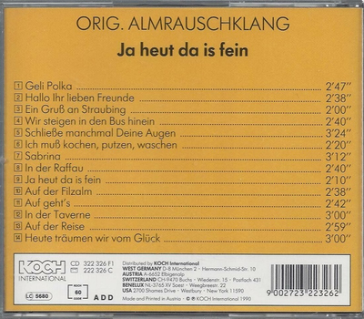 Original Almrauschklang - Ja heut da is fein