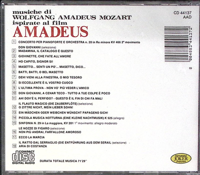 Musiche di Wolfgang Amadeus Mozart ispirate al film Amadeus