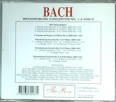 St. Petersburger Kammerorchester - Bach, Brandenburg Concertos No. 1, 2, 6