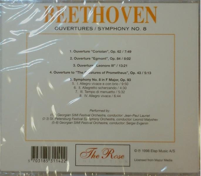 St. Petersburger Kammerorchester - BEETHOVEN Ouvertures, Symphony No. 8