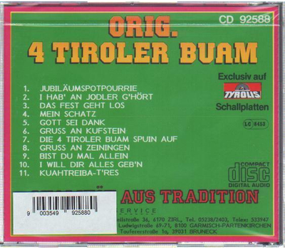 Orig. 4 Tiroler Buam - 25 Jahre