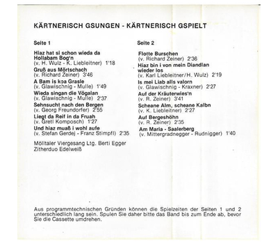 Mlltaler Viergesang - Krntnerisch gsungen, Krntnerisch gspielt