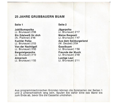 Grubbauern Buam 25 Jahre 1977 MC