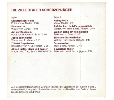 Schrzenjger (Zillertaler) - Die Zillertaler Schrzenjger 1977 MC