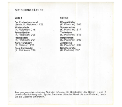 Die Burggrfler - Der Klarinettenmuckl MC Neu 1977