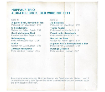 Hupfauf Trio - A guater Bock, der wird nit fett