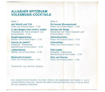 Allguer Spitzbuben - Volksmusik-Cocktails 1980 MC Neu