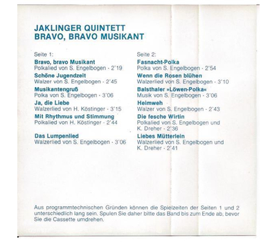 Jaklinger Quintett - Bravo, Bravo Musikant