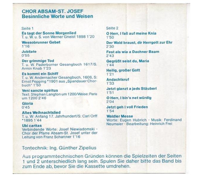 Chor Absam-St. Josef - Das Leben ist ein Lied MC 1980 Neu