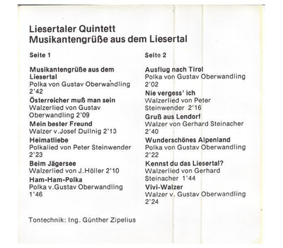 Orig. Liesertaler Quintett - Musikantengre aus dem Liesertal