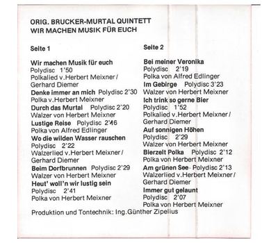 Orig. Brucker Murtal-Quintett - Wir machen Musik fr euch 1981 MC