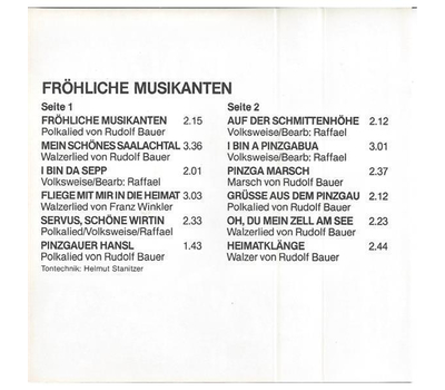 Die echten Pinzga Buam - Frhliche Musikanten MC Neu 1981