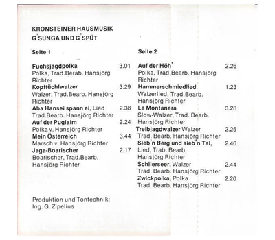 Kronsteiner Hausmusik - Gsunga und gspt