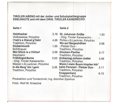 Brauchtumsgruppe Edelraute - Tiroler Abend MC Neu 1982