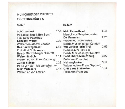 Mnichberger Quintett - Flott und znftig 1983 MC Neu