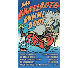 Er hat ein knallrotes Gummiboot