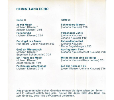 Heimatland Echo - Feriengre 1973 MC Neu