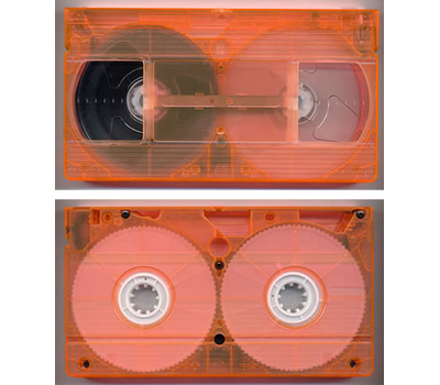 E-60 VHS BASF Leercassette VT16CrPG Chromium Dioxide Transparent Orange