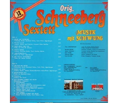 Orig. Schneeberg Sextett - Musik mit Schwung 12 Jahre LP 1988