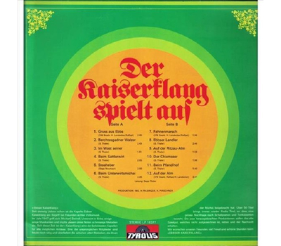 Ebbser Kaiserklang - Der Kaiserklang spielt auf Instrumental 1977 LP Neu